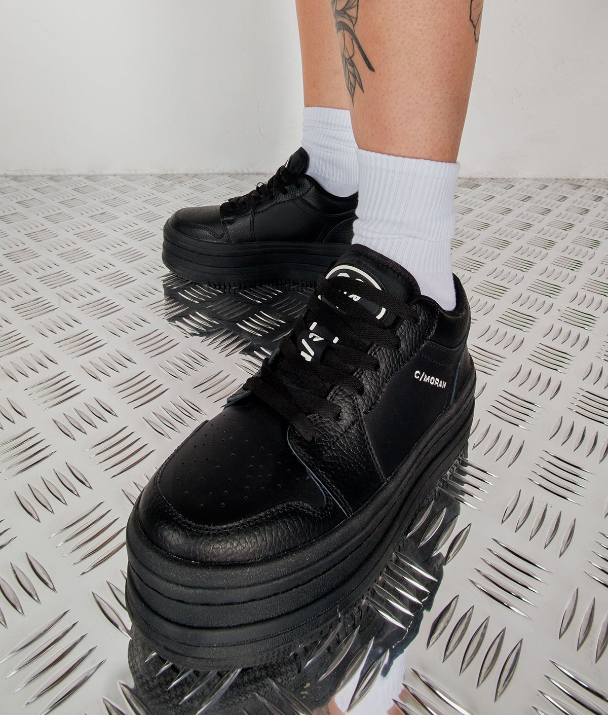 Zapatillas Mujer 334 Blk Cuero